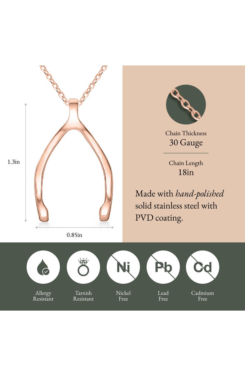 Emily C Original Wishbone Ring Holder Necklace, Stainless Steel Wedding & Engagement Ring Keeper, Gender Inclusive, Alternate, color, Rosegold