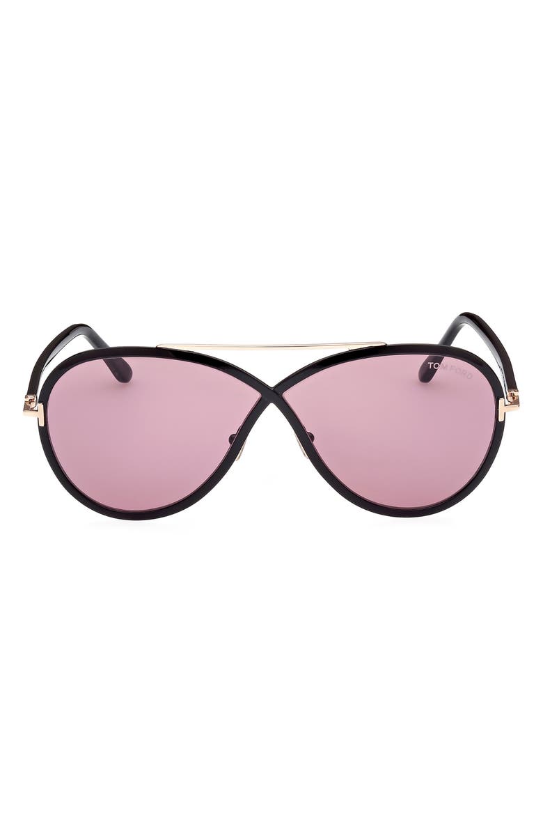 TOM FORD Rickie 65mm Oversize Round Sunglasses, Main, color, 