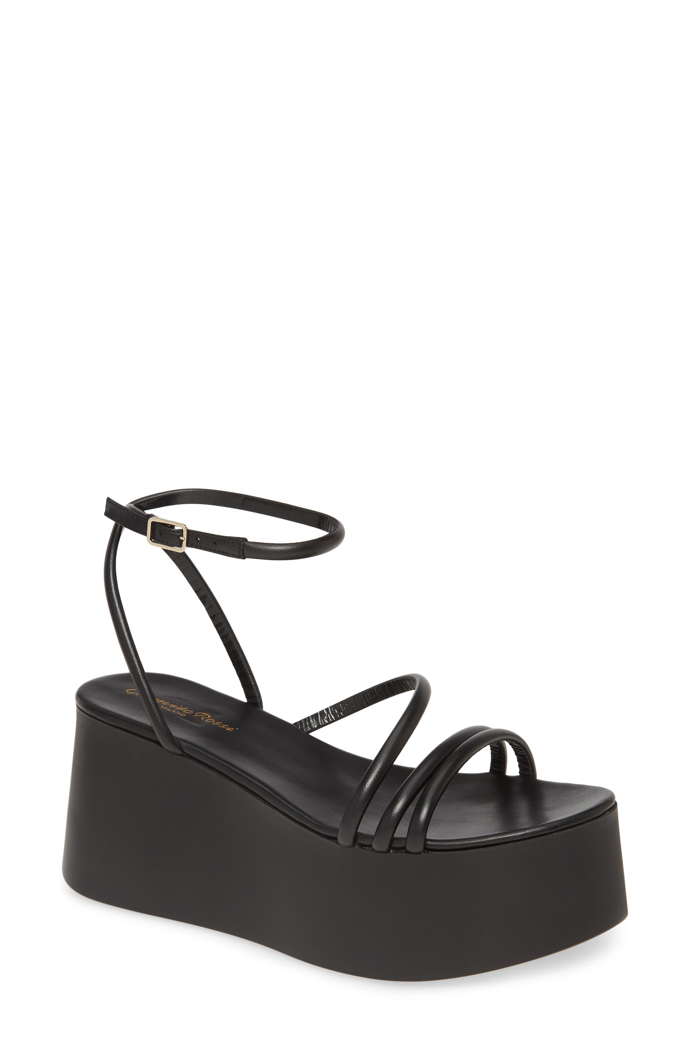 Gianvito Rossi Strappy Platform Sandal, Main, color, 
