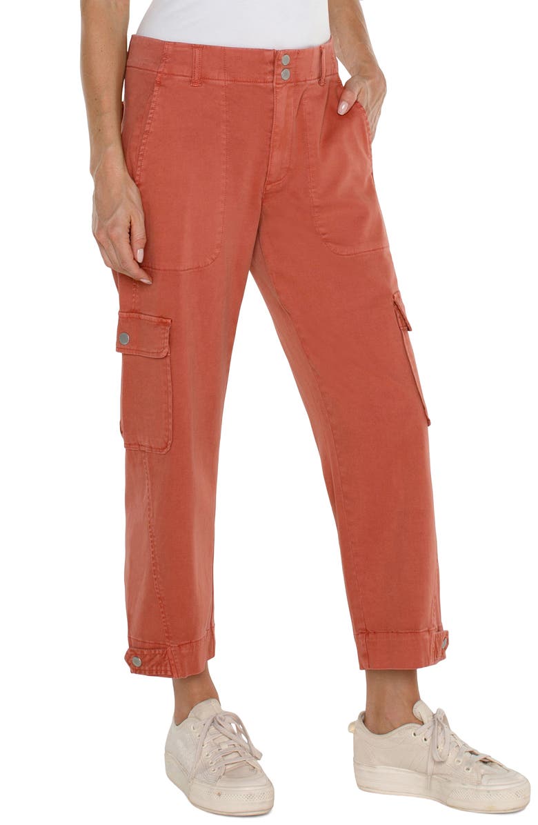 Liverpool Los Angeles Utility Stretch Twill Crop Cargo Pants, Alternate, color, 