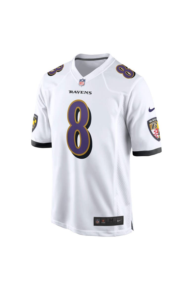 Men's Nike Lamar Jackson White Baltimore Ravens Game Jersey, Alternate, color, White