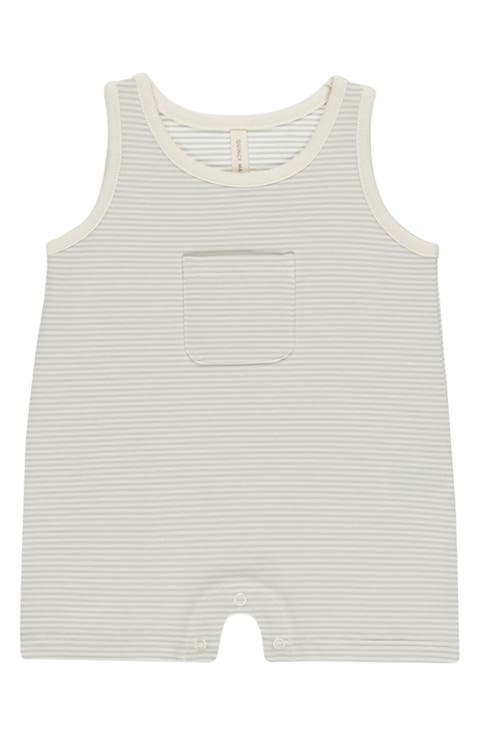 Stripe Stretch Cotton Tank Romper (Baby)