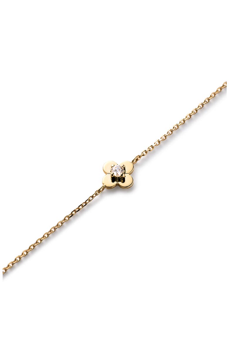 Solid Yellow Gold - Mini Flower Bracelet, Alternate, color, Diamond