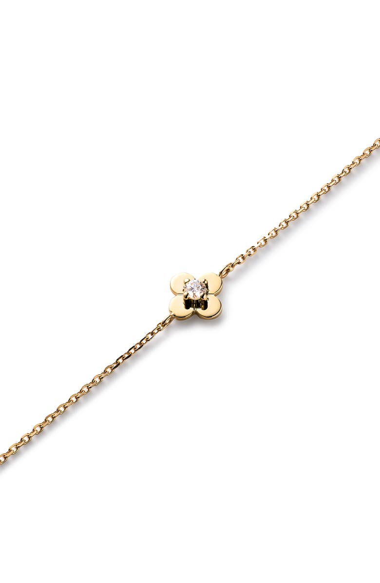 Ana Luisa Solid Yellow Gold - Mini Flower Bracelet, Alternate, color, Diamond