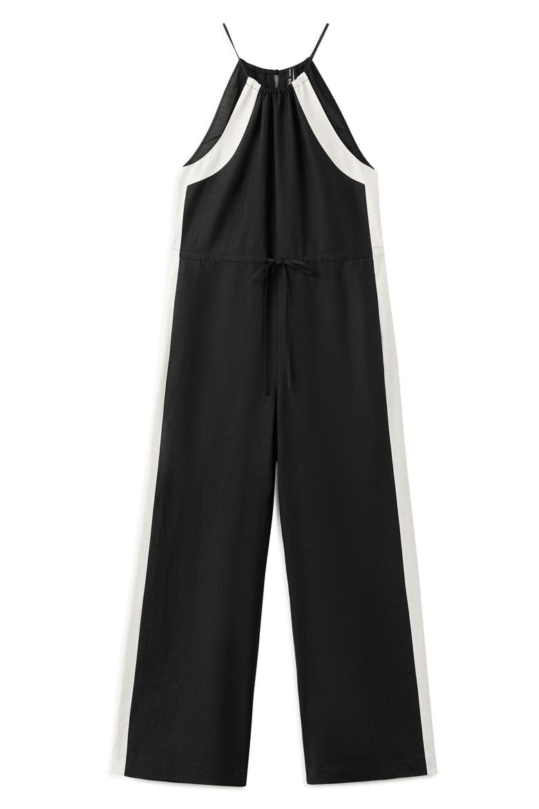 Wide Leg Halter Jumpsuit, Main, color, BLACK