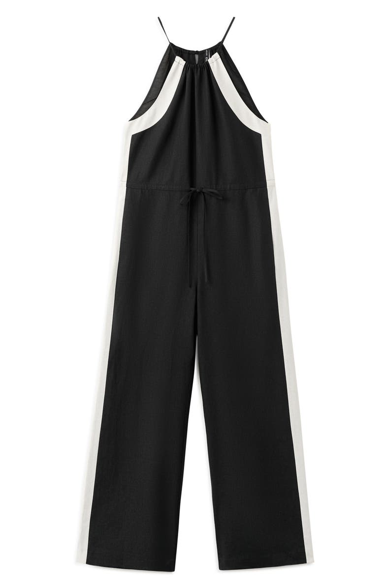 MANGO Wide Leg Halter Jumpsuit, Main, color,