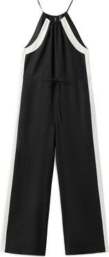 MANGO Wide Leg Halter Jumpsuit