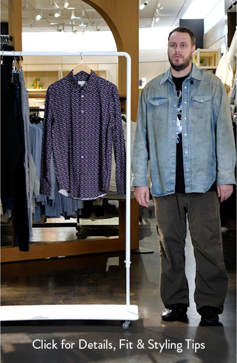 James OoohCotton<sup>®</sup> Martini Print Button-Up Shirt, sales video thumbnail