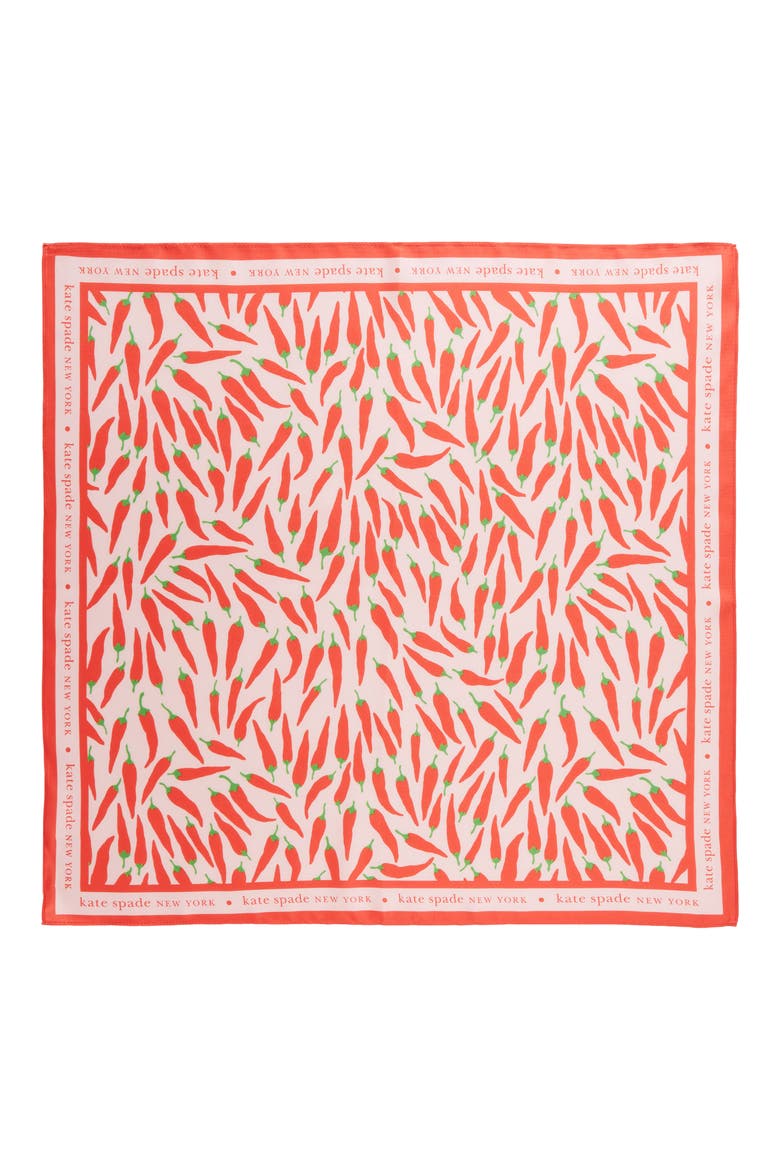 peppers silk square scarf, Alternate, color, PALE CARNATION