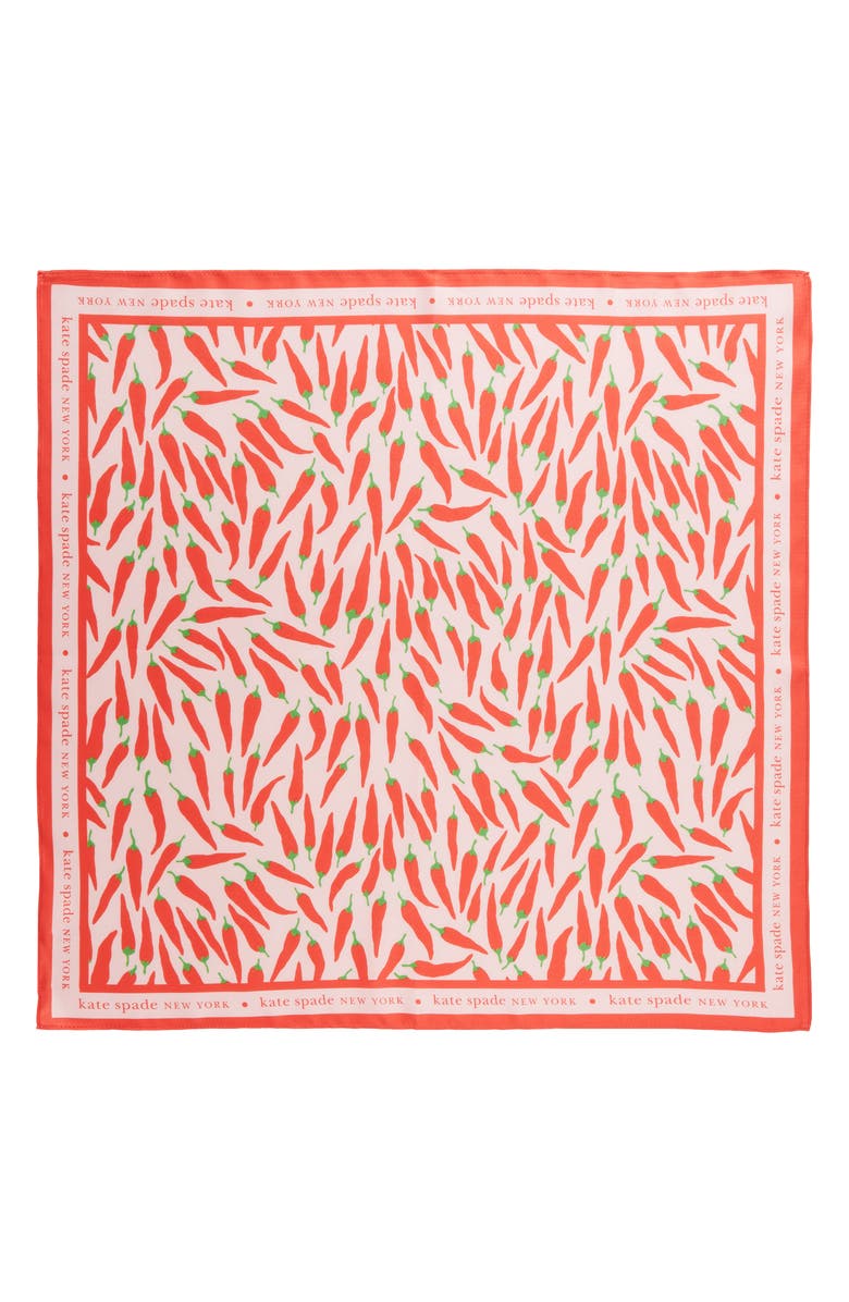 Kate Spade New York peppers silk square scarf, Alternate, color,