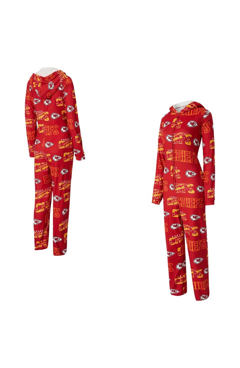 CONCEPTS SPORT Women
s Concepts Sport  Red Kansas City Chiefs Roadway Allover Print Microfleece Full-Zip Union Suit, Main, color, Red