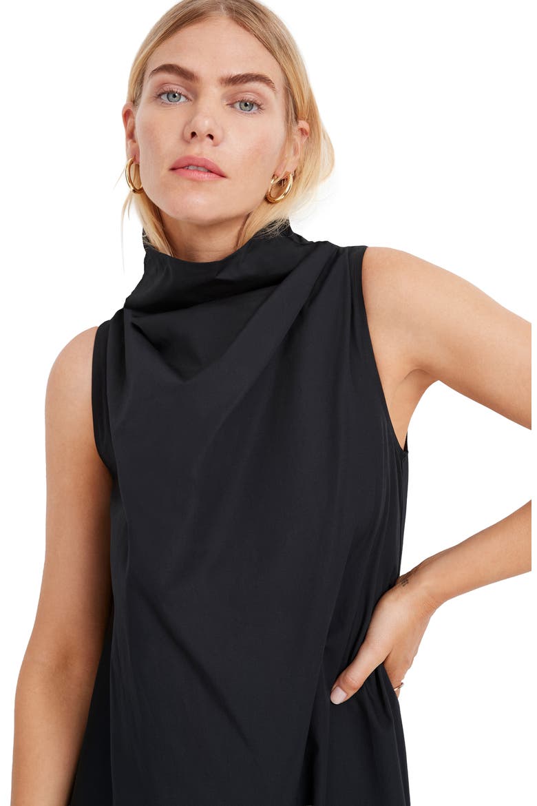 Minna Sleeveless Cotton Poplin Maxi Dress, Alternate, color, BLACK