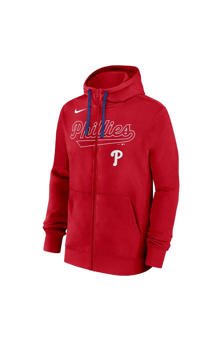 Nike Men's Nike Red Philadelphia Phillies Knockout Script Full-Zip Hoodie, Alternate, color, Red