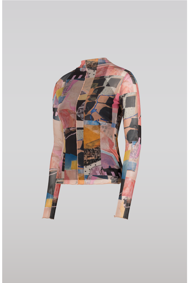 Collage Mesh Top, Alternate, color, Blush Pink / Multicolor