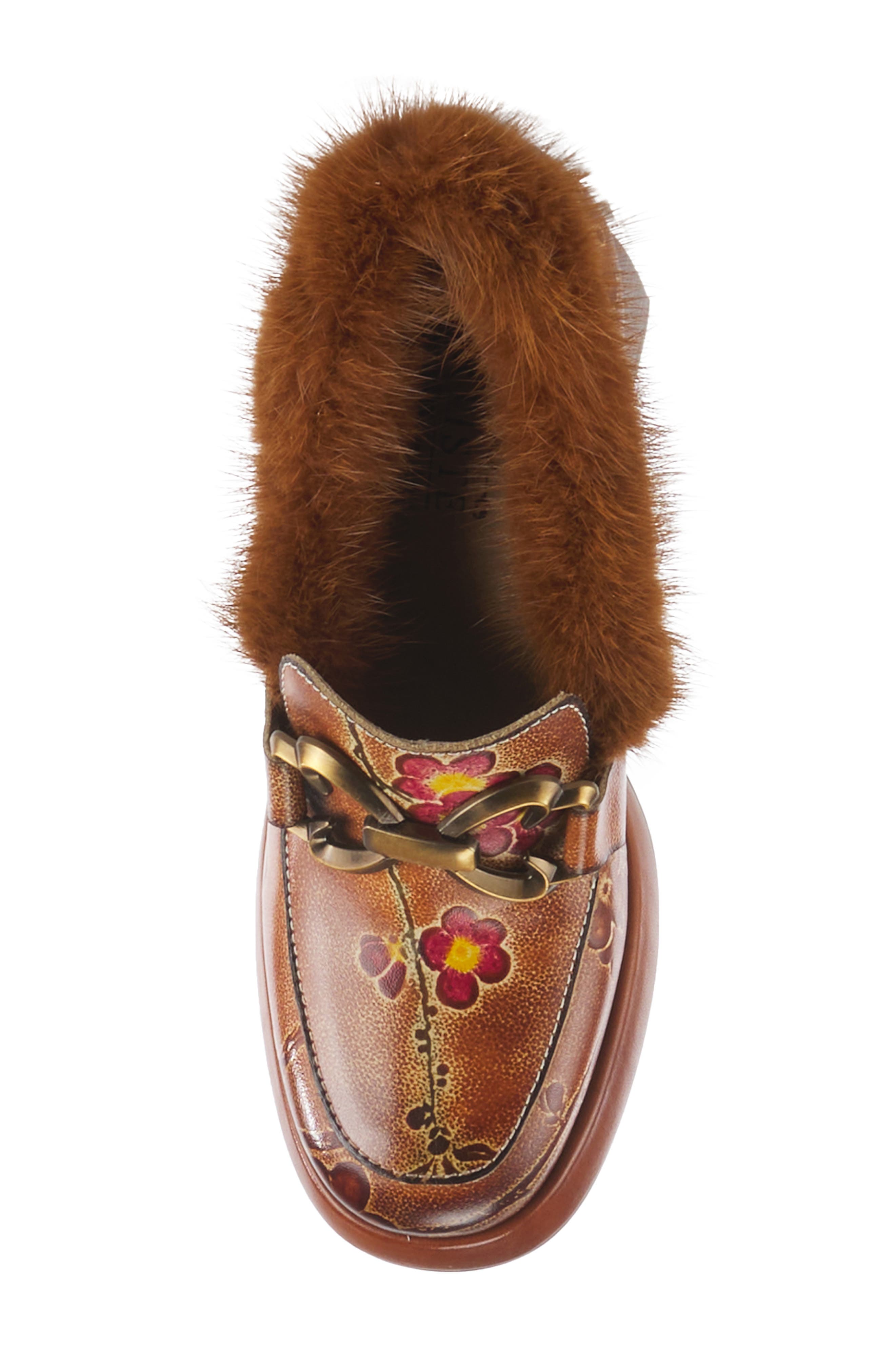 Spring Step Tancy Faux Fur Trim Loafer, Alternate, color, 