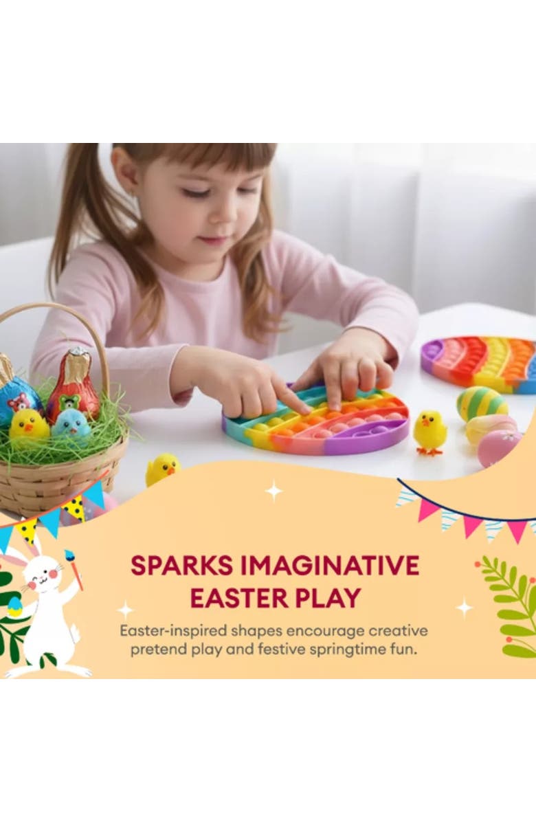 Sperric Easter Pop Toy 3-Pack, Rainbow Bunny Chicken Egg Fidget Set, Alternate, color,