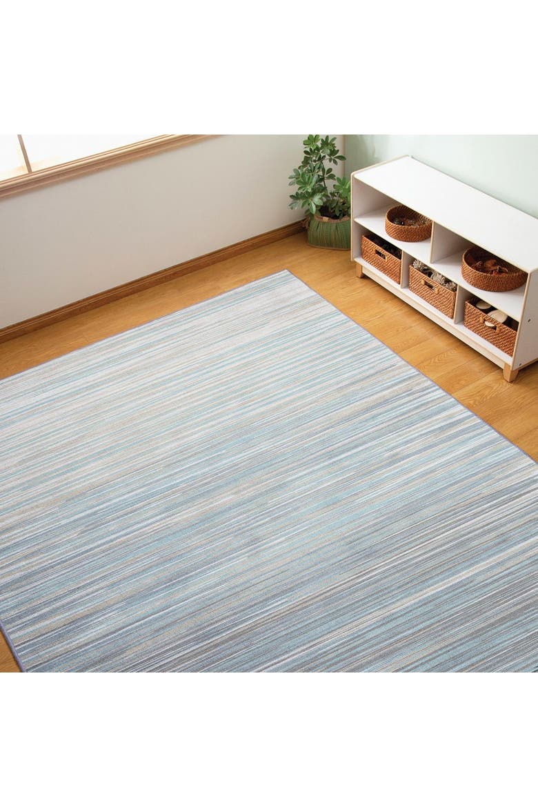 Sense of Place Nature's Stripes Carpet - Blue - 4' x 6' Rectangle, Alternate, color, Blue