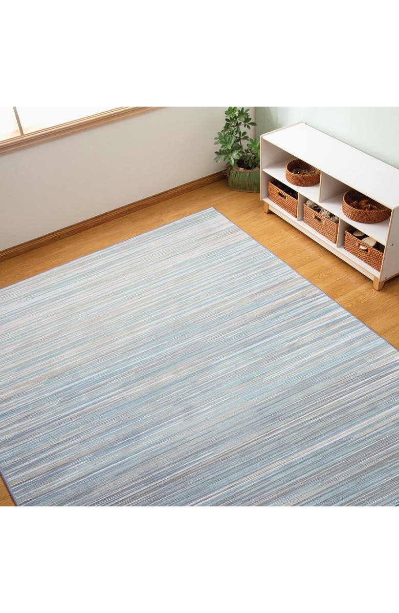 Kaplan Early Learning Company Sense of Place Nature's Stripes Carpet - Blue - 4' x 6' Rectangle, Alternate, color, Blue