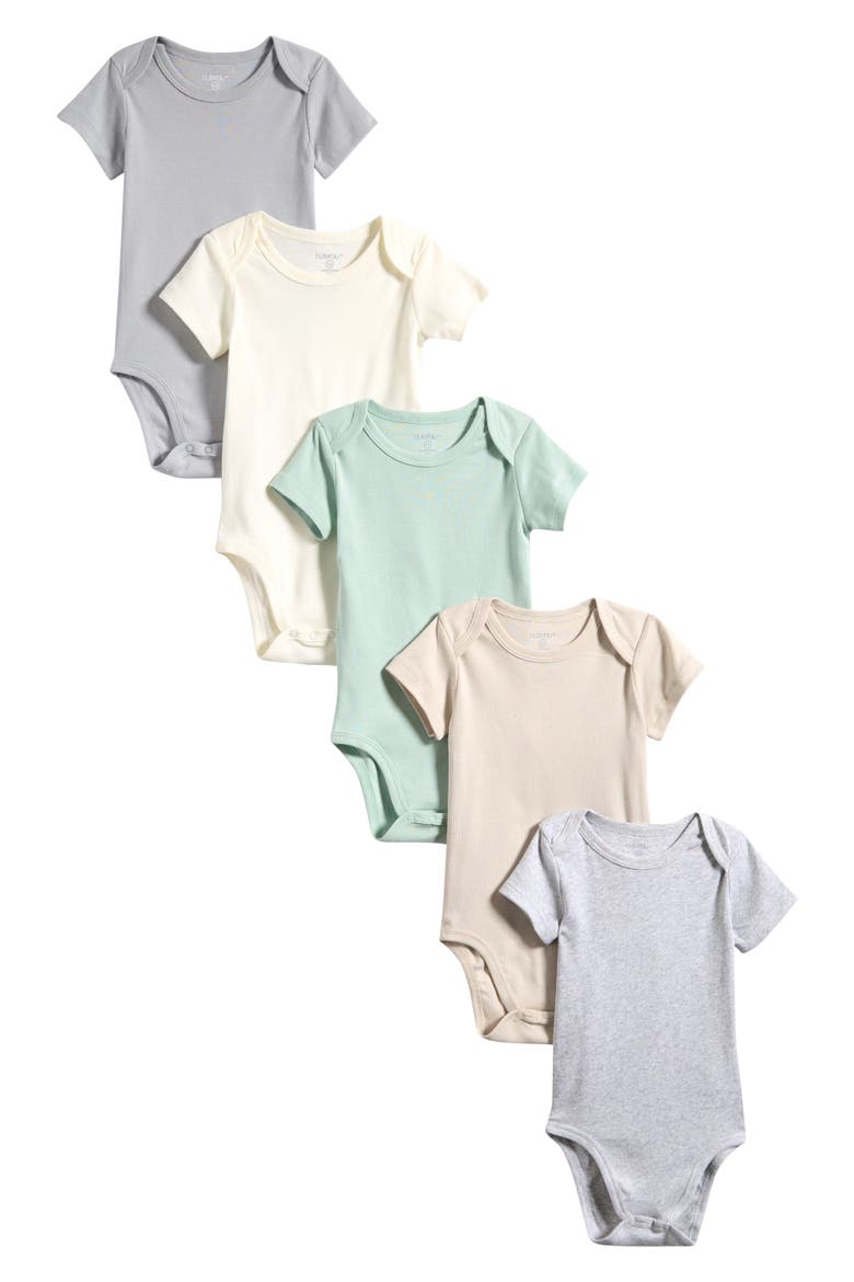 Avery Assorted 5-Pack Bodysuits, Main, color, SEAFOAM