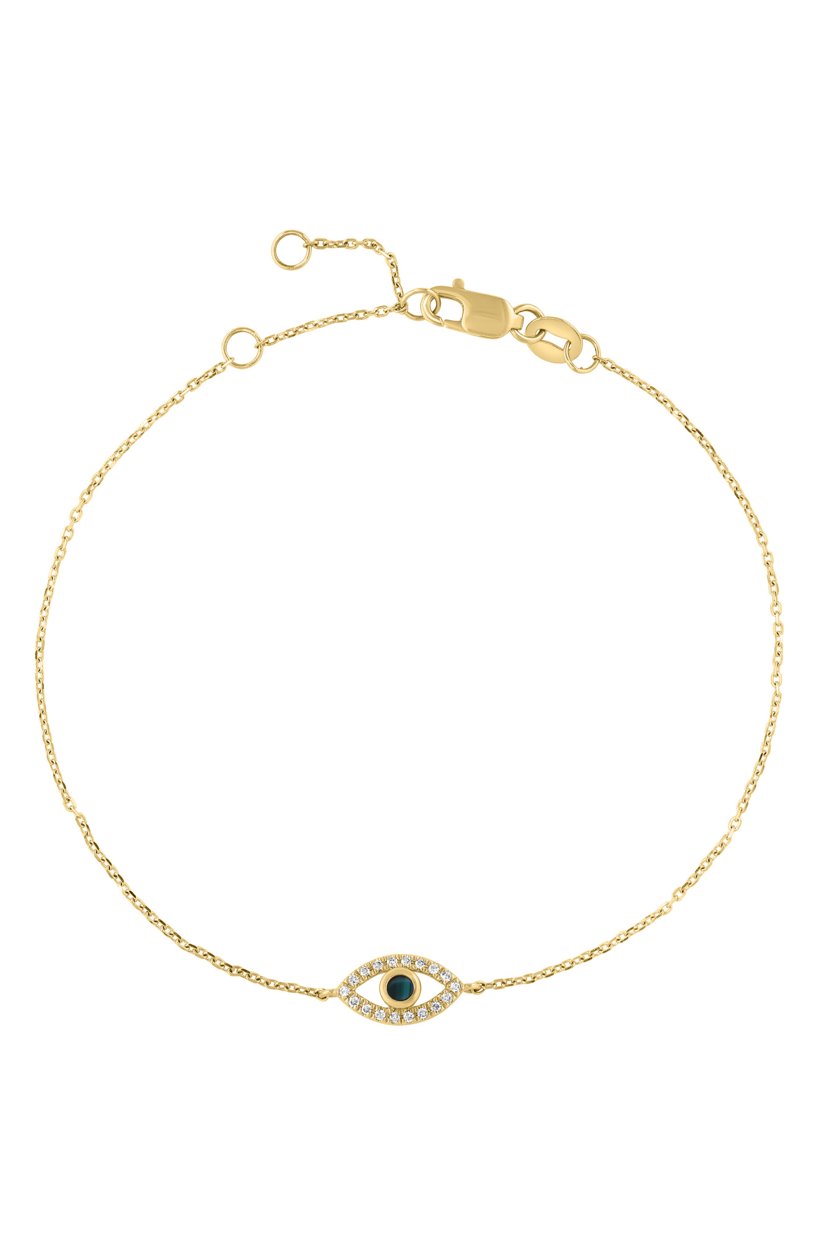 Malachite & Diamond Evil Eye Bracelet