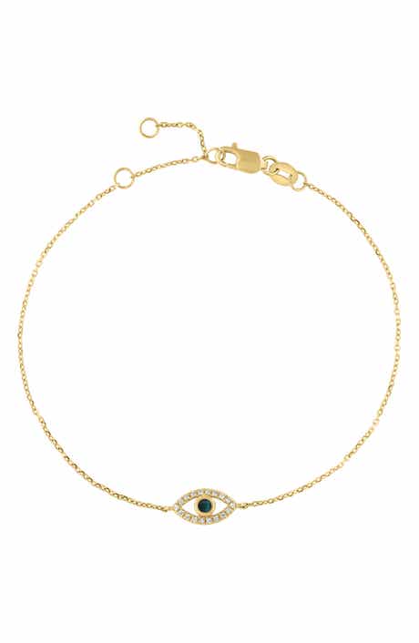 Malachite & Diamond Evil Eye Bracelet