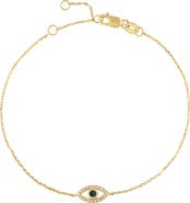 EFFY Malachite & Diamond Evil Eye Bracelet