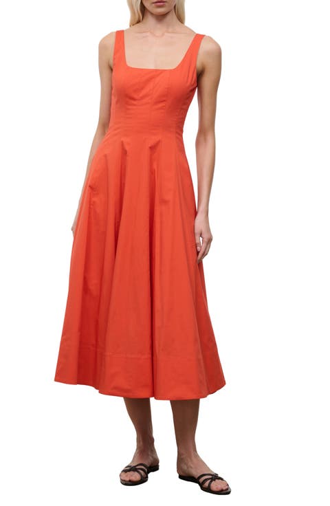 Wells Floral Stitch A-Line Midi Dress