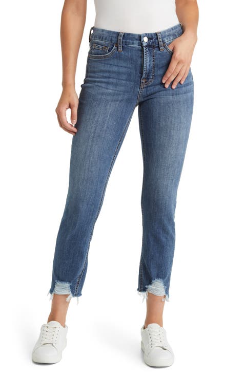 7 For All Mankind Jen7 Women's Sz 0 Blue Denim Jeans High Rise Slim Straight NEW store