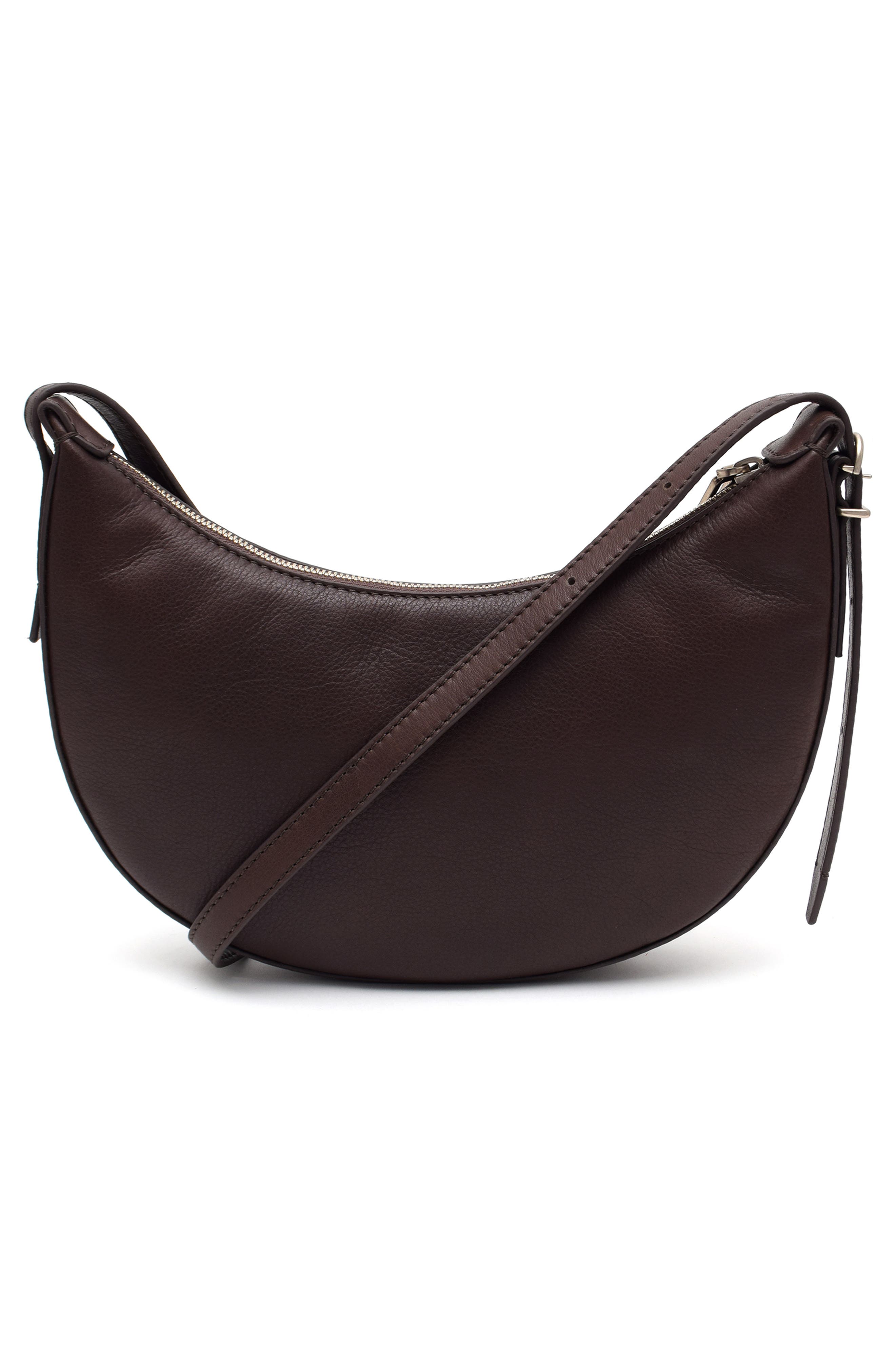 New Amsterdam Leatherworks Silas Crescent Crossbody Bag, Alternate, color, Espresso