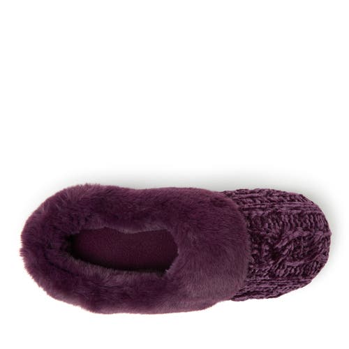 Dearfoams Claire Cable Knit Chenille Clog Slipper In Purple