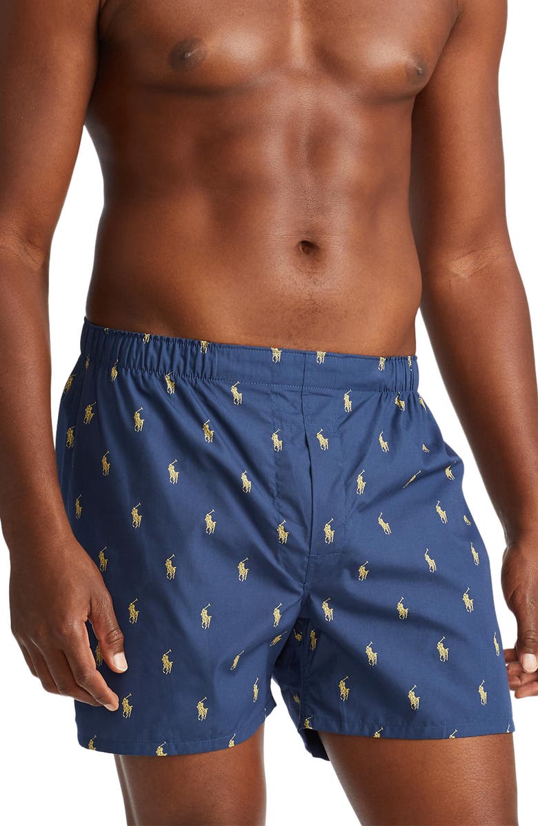 Polo Ralph Lauren Assorted 5-Pack Woven Cotton Boxers, Alternate, color,