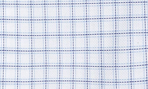 David Donahue Trim Fit Royal Oxford Check Dress Shirt In Blue