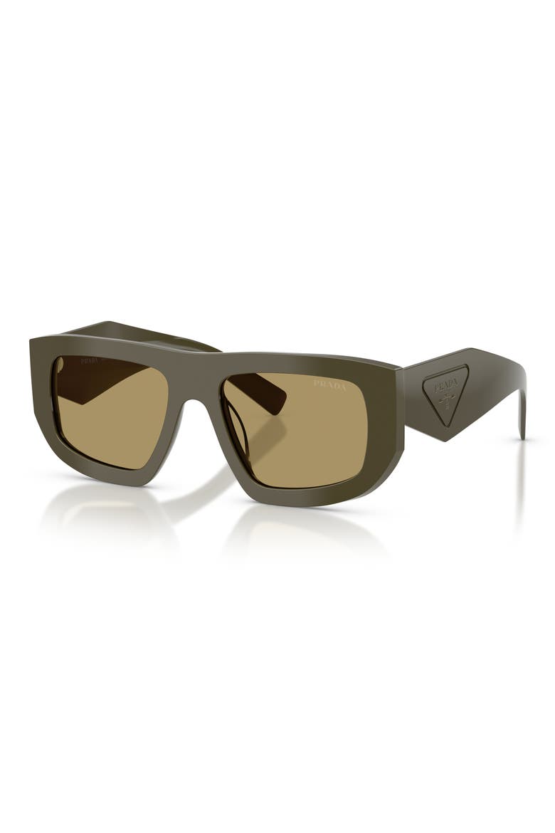 53mm Irregular Shield Sunglasses, Alternate, color, LAUREL / GREEN OLIVE