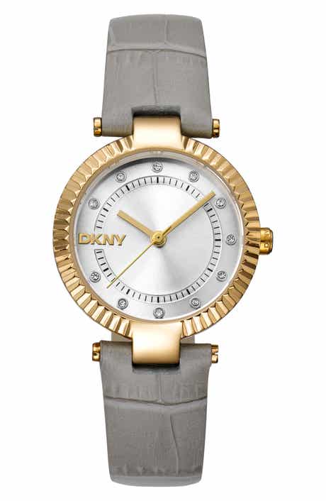 GEVRIL Croc Embossed Leather Strap Watch