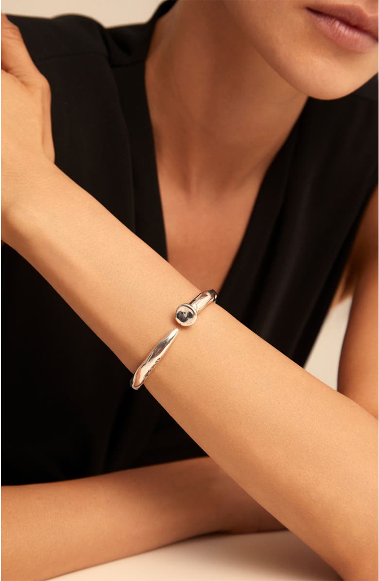 UNODE50 Bent Nail Bangle, Alternate, color, Silver