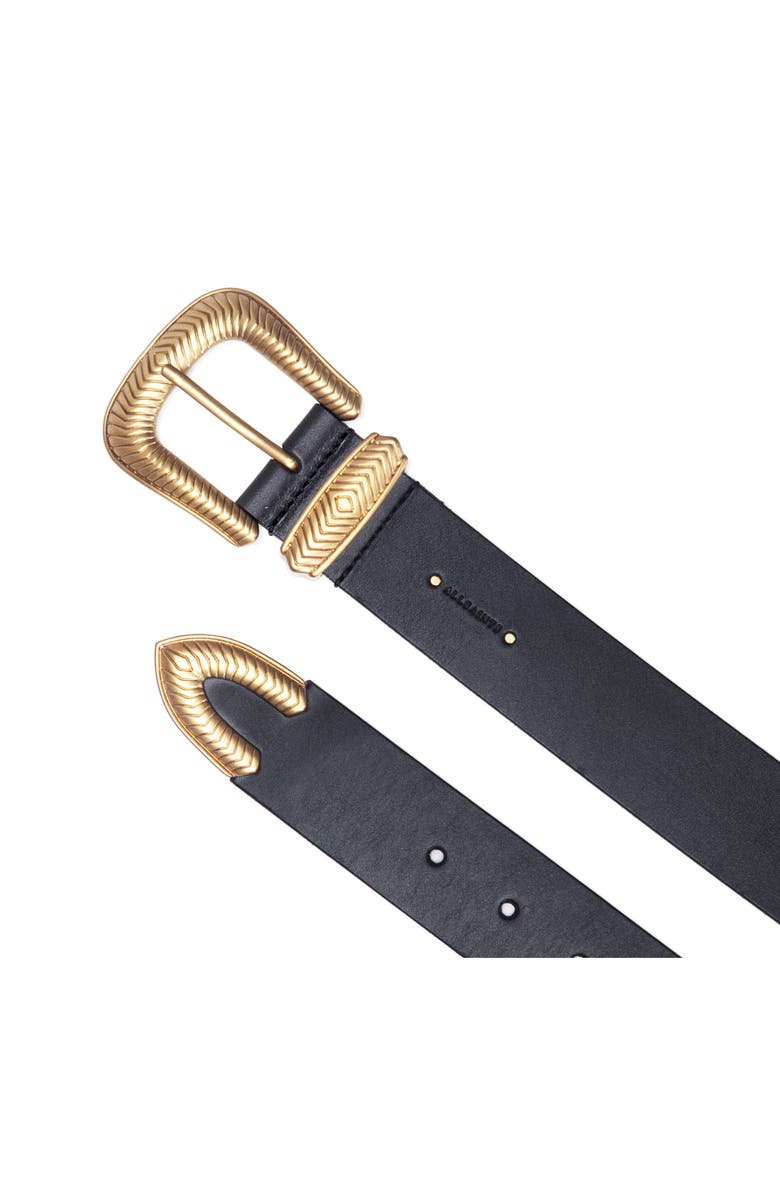 AllSaints Western Leather Belt, Alternate, color,