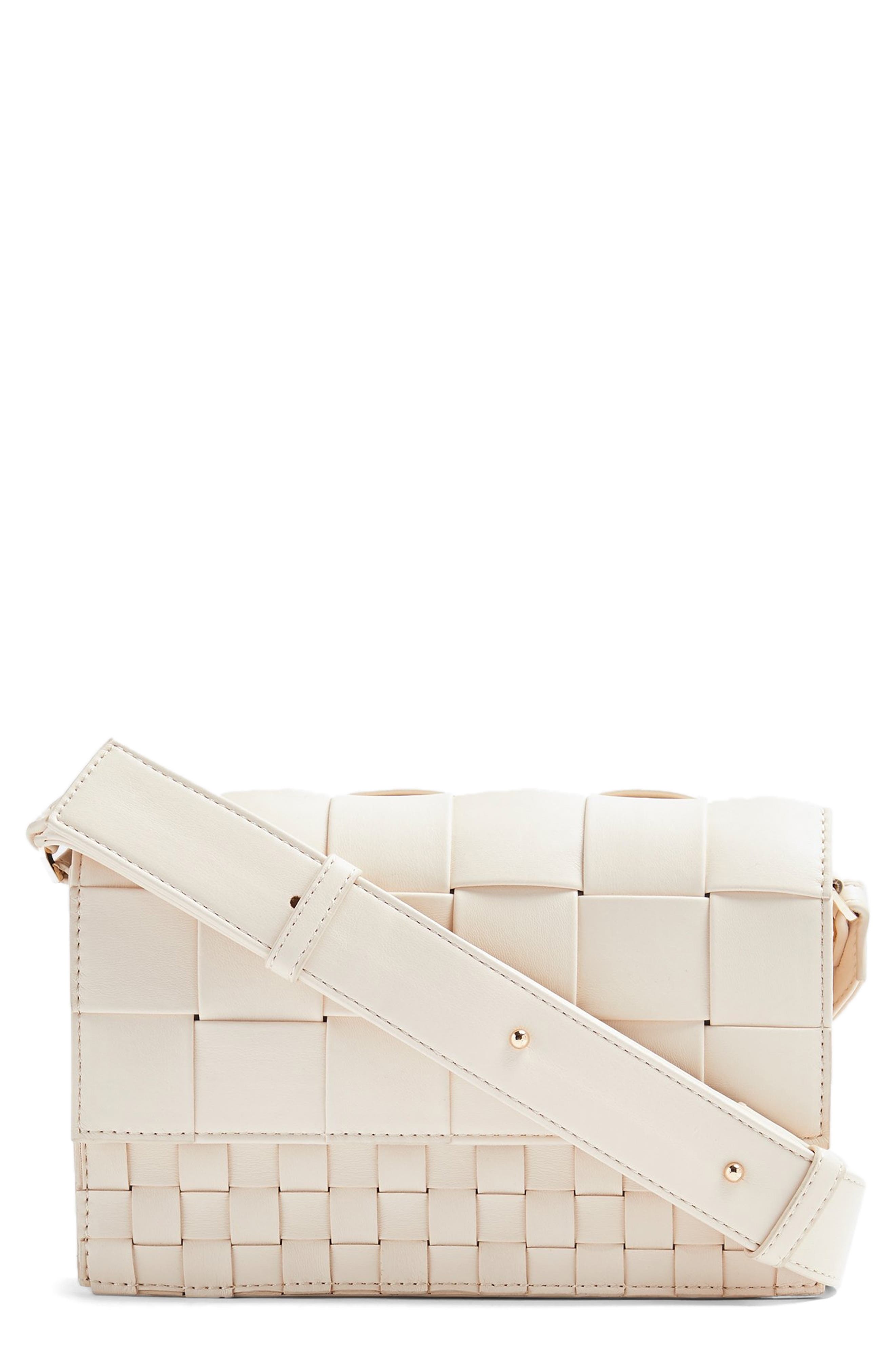 Mixed Weave Crossbody Bag, Main, color, STONE