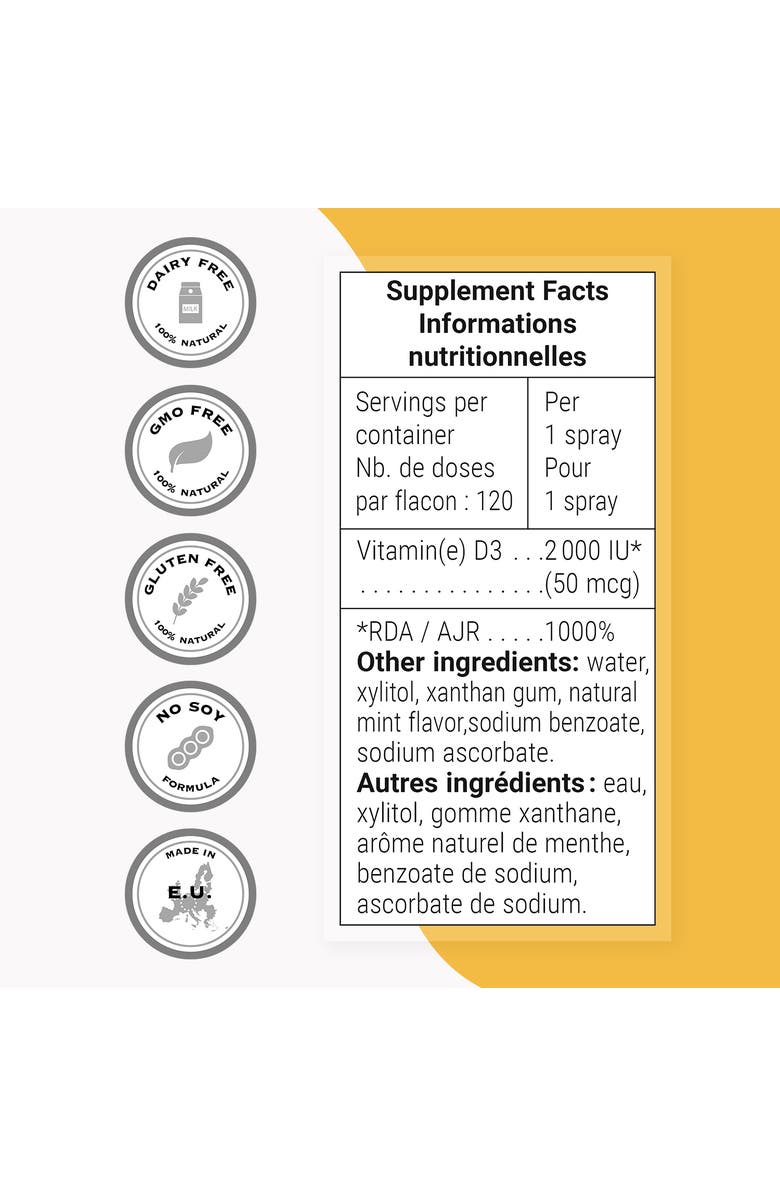SuperSmart Vitamin D3 Spray 2000 IU, Alternate, color,