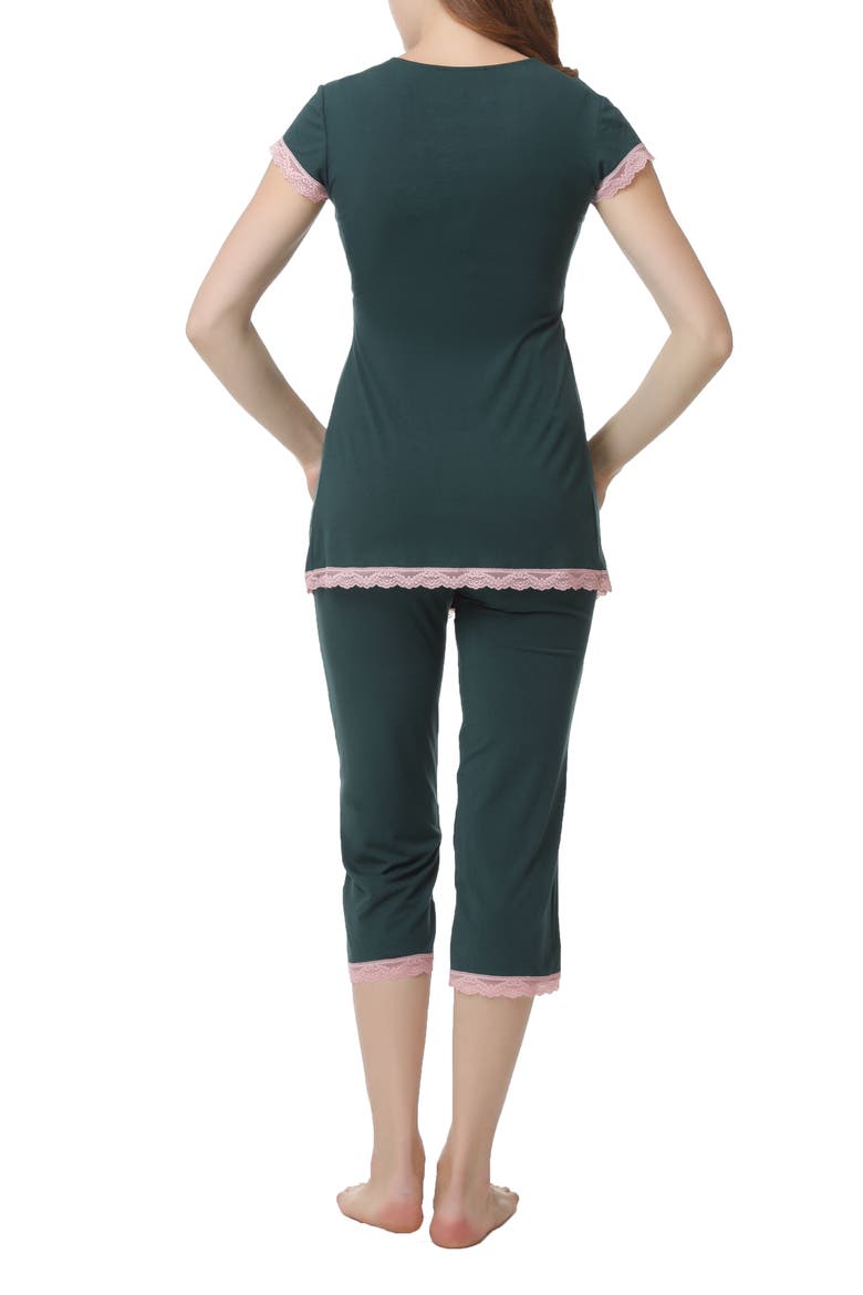 Cindy Maternity/Nursing  Pajamas Set, Alternate, color, FOREST GREEN