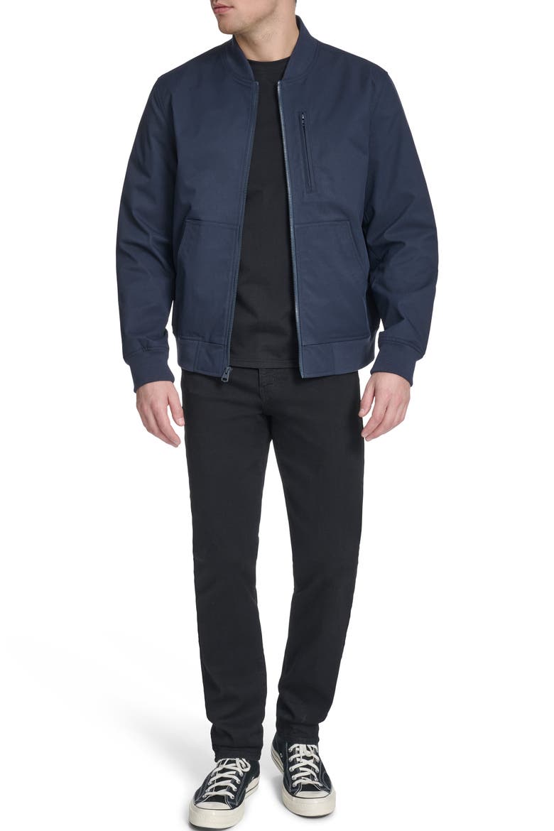 Oxford Water Resistant Bomber Jacket, Alternate, color, NAVY