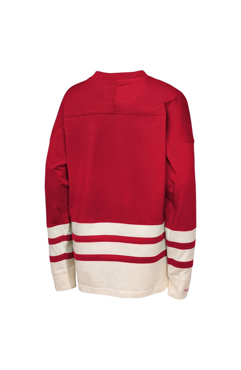 Mitchell & Ness Youth Mitchell & Ness  Red Detroit Red Wings Chainstitch Heavyweight Long Sleeve Top, Alternate, color, Red
