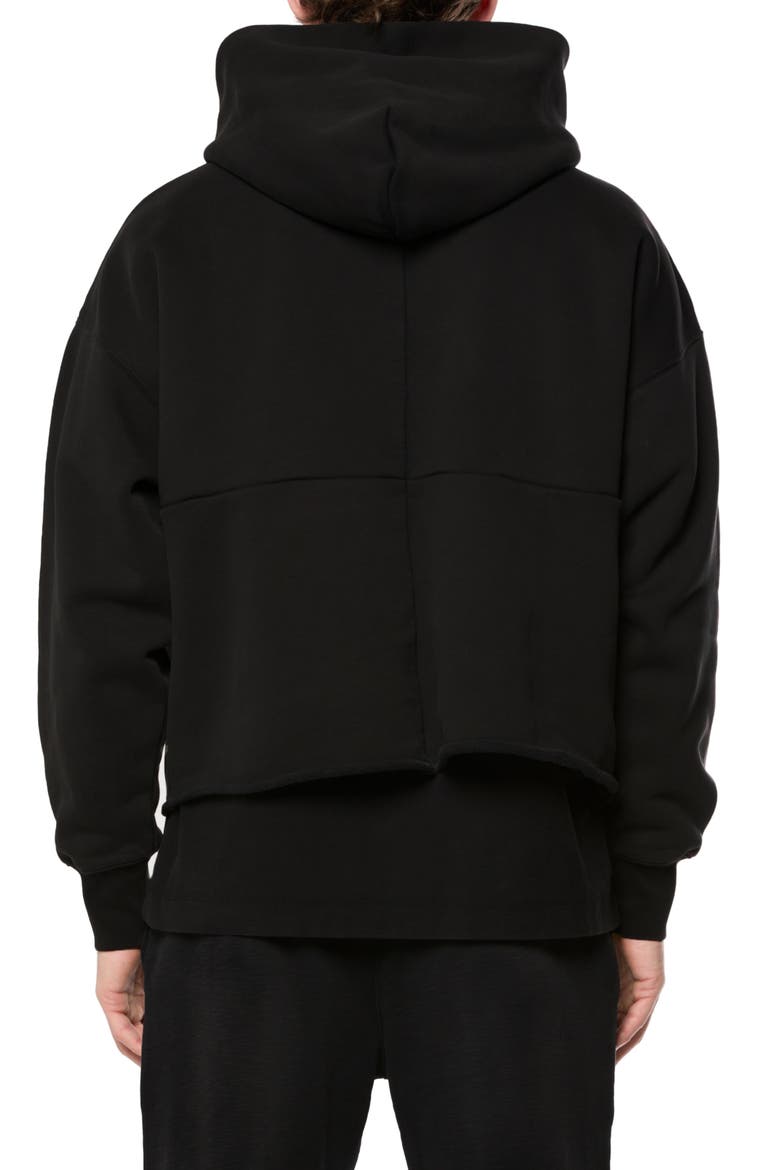 Oversize Fleece Graphic Hoodie, Alternate, color, BLACK