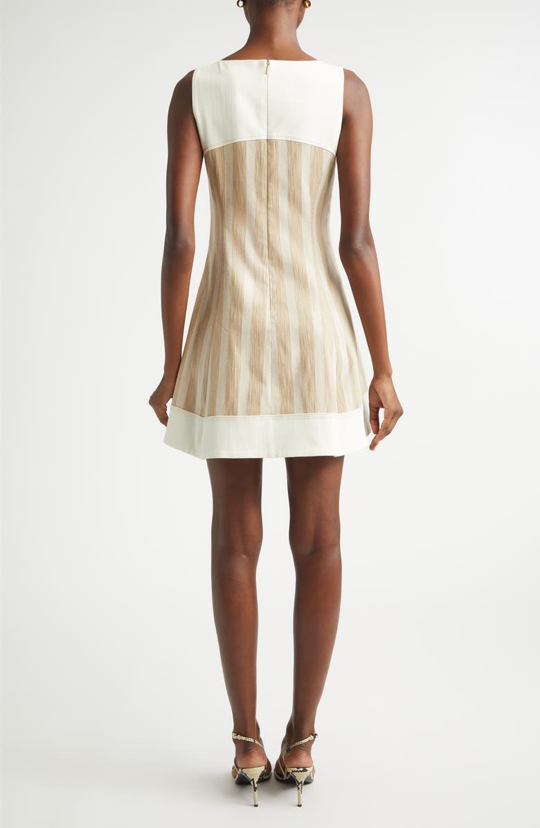 Ramy Brook Francesca Mixed Media Dress, Alternate, color, Sandstone Cotton Stripe