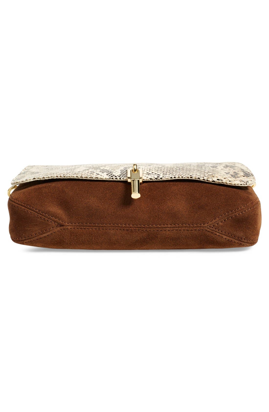 'Mini Cynnie' Suede Crossbody Bag, Alternate, color, COCO MULTI