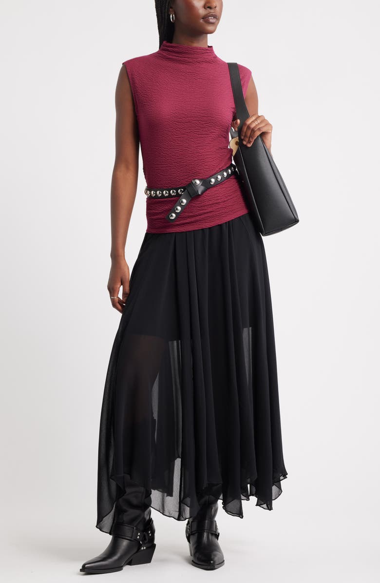 Treasure & Bond Handkerchief Maxi Skirt, Alternate, color, Black