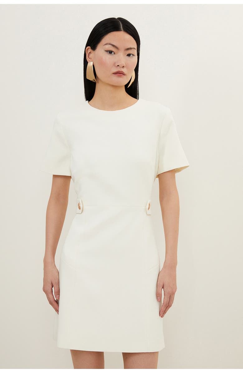 Karen Millen Tailored Mini Dress, Main, color, Cream