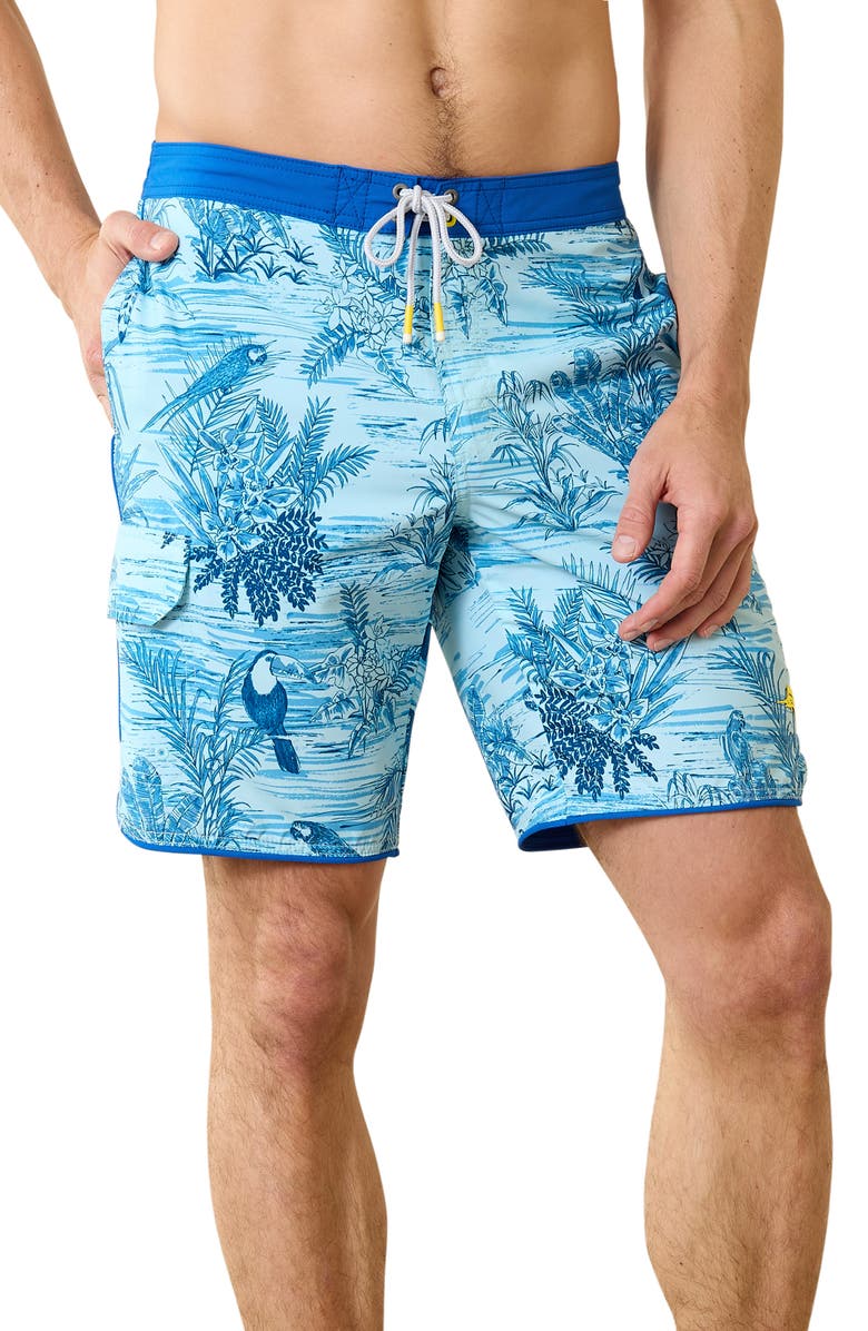 Tommy Bahama Baja Birds Eye View Board Shorts, Main, color, 