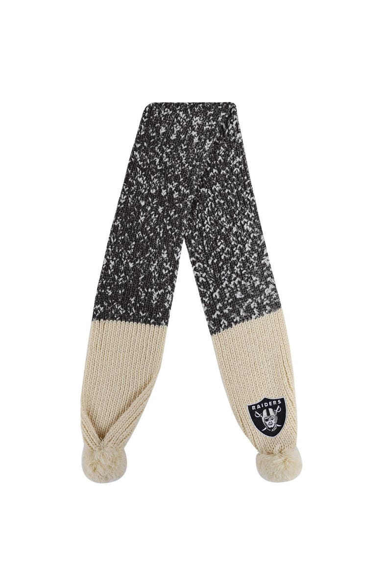 FOCO Las Vegas Raiders Confetti Scarf with Pom, Alternate, color, Black
