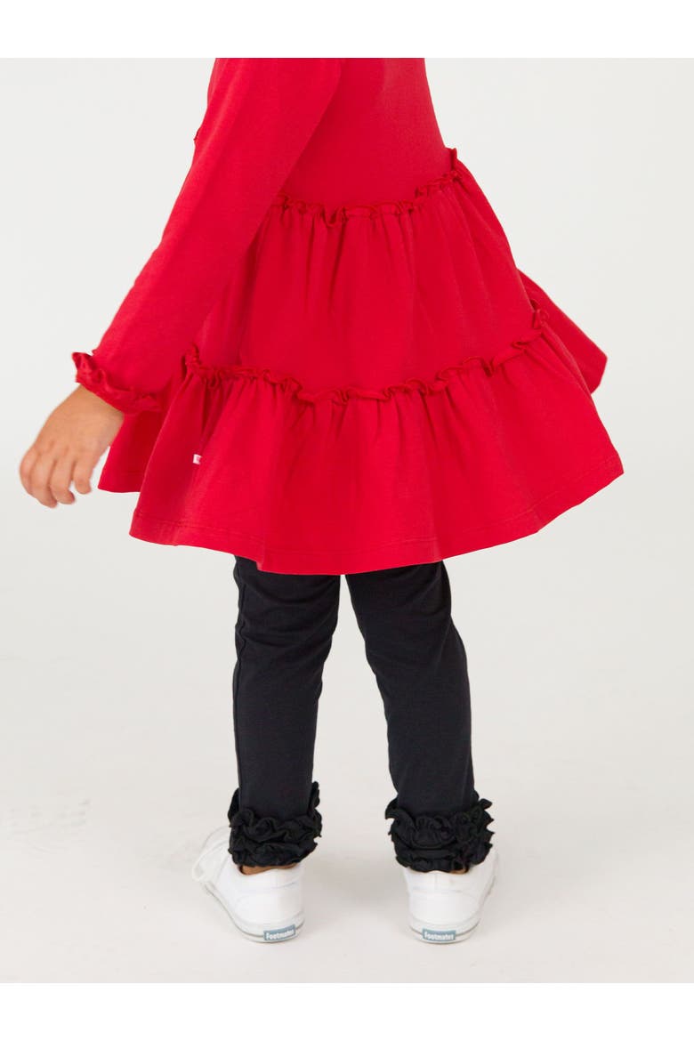 Knit Ruffle Tiered Tunic, Alternate, color, Red