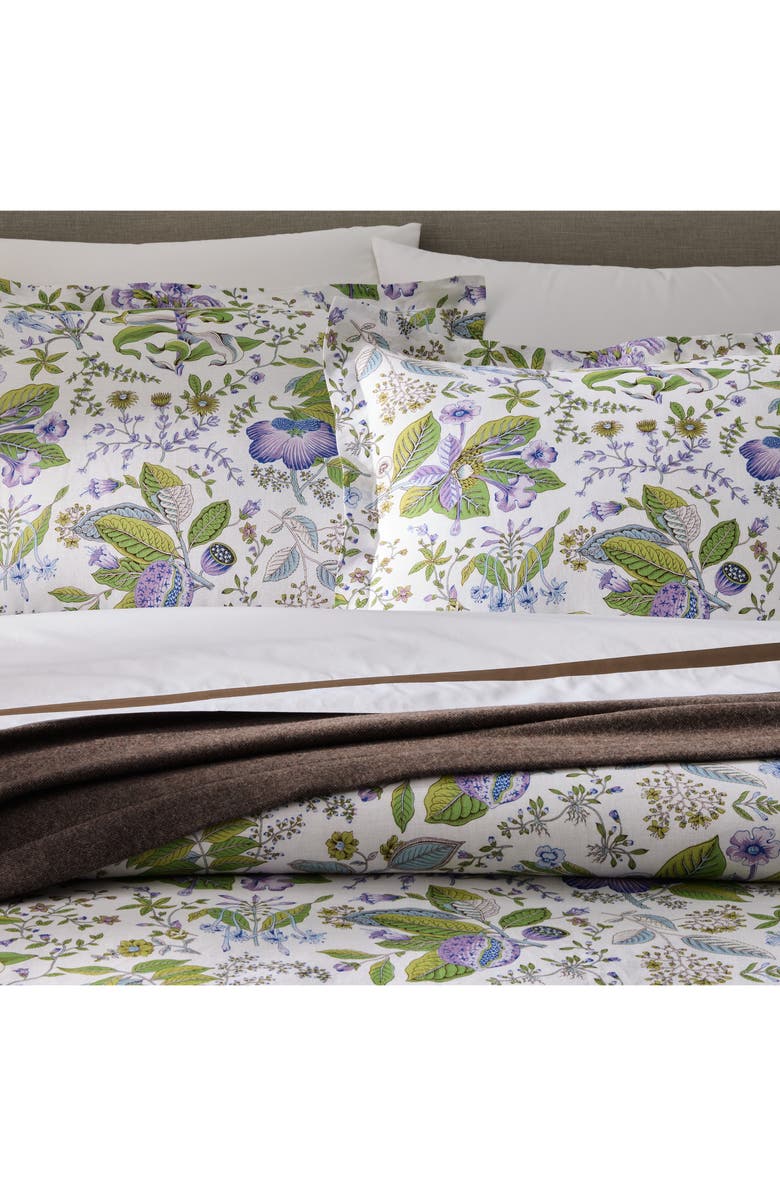 Matouk Pomegranate Linen Duvet Cover, Alternate, color, Lilac